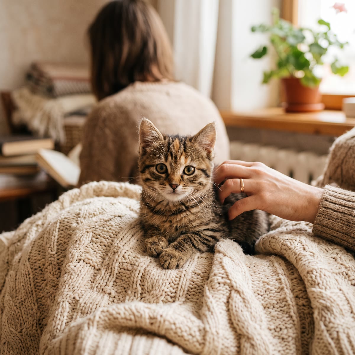 Котёнок на пледе